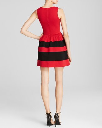 Aqua Dress - Stripe Skirt Ponte