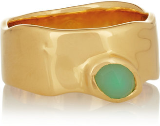 Monica Vinader Siren gold-plated chrysoprase ring
