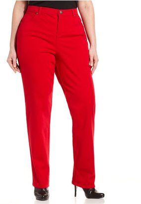 Style&Co. Plus Size Slim-Leg Jeans, Red Amore Wash