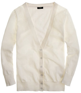 Featherweight cotton V-neck cardigan