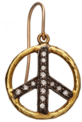 Hari Jewels Diamond Peace and Circle Earrings