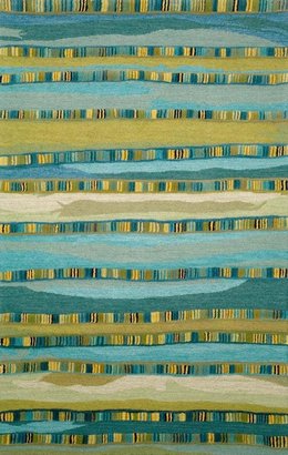 Liora Manné Seville Mosaic Stripe Hand Tufted Rug, 5 by 8-Feet, Blue