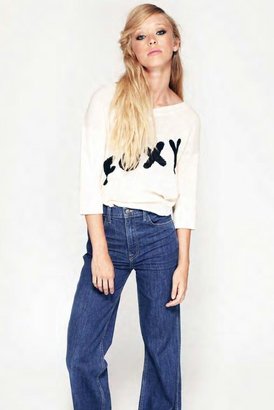 Wildfox Couture Foxy V-Neck Sweater in Vintage Lace