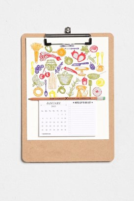 UO 2289 Sugarcube Press Produce 2015 Clipboard Calendar
