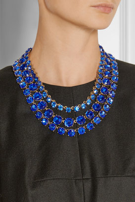 Oscar de la Renta Gold-plated crystal necklace