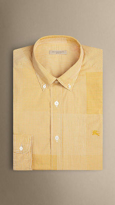 Burberry Slim Fit Cotton Gingham Jacquard Shirt