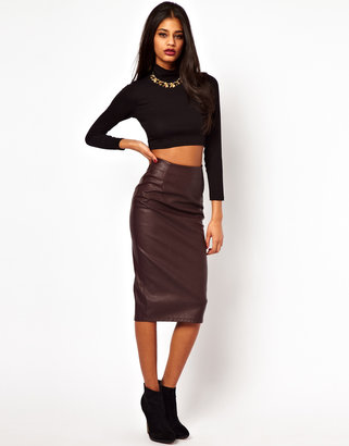 ASOS Pencil Skirt in Leather Look