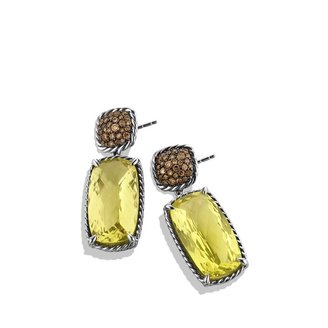 David Yurman Chatelaine Drop Earrings with Lemon Citrine and Cognac Diamonds
