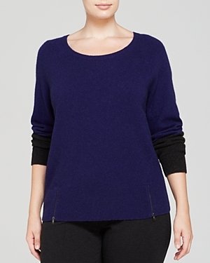 Eileen Fisher Plus Color Block Zip Sweater