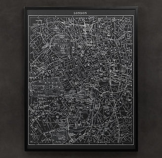 Restoration Hardware 1900s Lithograph Map of London
