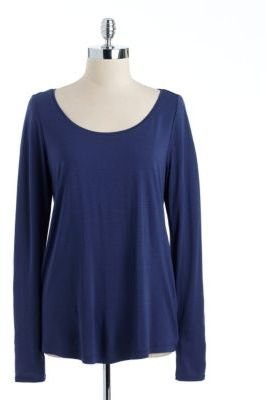 Lord & Taylor Long-Sleeved Ballet Neck Tee