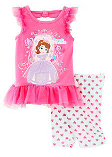 Nannette Girls' 2T-6X Purple/Pink Sofia the First Tulle Bike Shorts Set