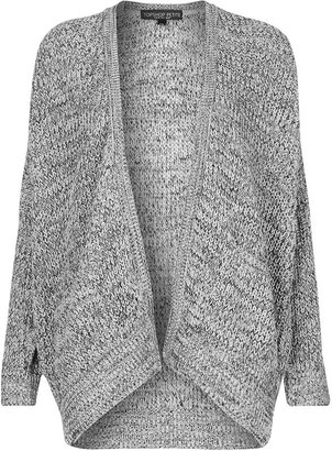 Topshop Petite tweedy knitted rib cardigan in slouchy fit. 100% acrylic. machine washable.