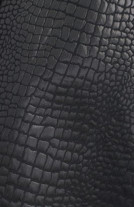 Nordstrom ASTR Mesh Inset Croc Embossed Fit & Flare Dress Exclusive)