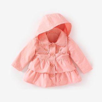 Cocoon Baby's Buttoned Trench Coat With Detachable Hood