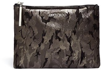 Jimmy Choo Camouflage zip leather pouch