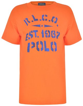 Ralph Lauren Boys Orange Branded Cotton Top