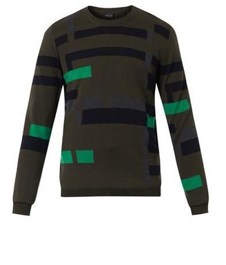 Paul Smith PS Broken-stripe intarsia wool sweater