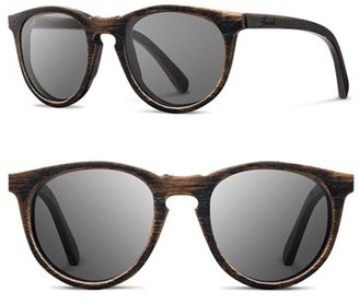 Shwood Women's 'Belmont' 48Mm Polarized Wood Sunglasses - Distressed Walnut/ Grey Polar