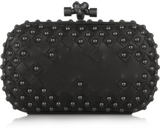 Bottega Veneta Waxy studded intrecciato leather box clutch