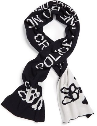 Psycho Bunny 'Police Line' Reversible Wool Scarf