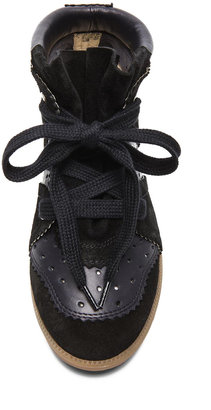 Isabel Marant Betty Calfskin Velvet Leather Sneakers