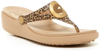 Crocs Sanrah Leopard Wedge Sandal