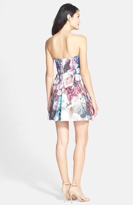 Nordstrom Bardot Floral Print Strapless Fit & Flare Dress Exclusive)