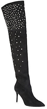 Brian Atwood Suede Studded Over-The-Knee Boots