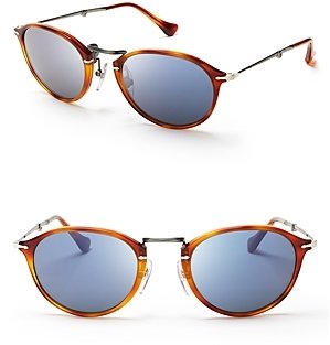 Persol Round Mirrored Foldable Sunglasses