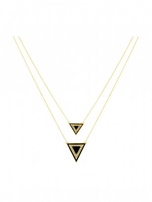 House Of Harlow Teepee Triangle Necklace Black