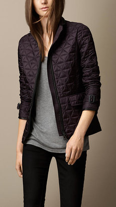 Burberry Leather Trim Quilted Jacket
