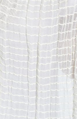 Eileen Fisher Textured Stripe Cotton Scarf