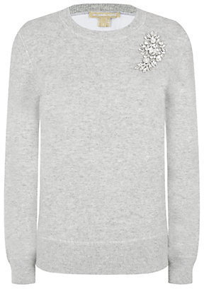 Michael Kors Embellished Cashmere-Blend Sweater