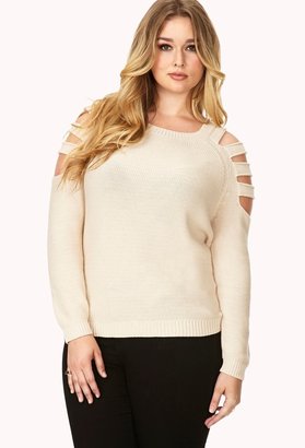 Forever 21 FOREVER 21+ Plus Size Cutout Shoulder Sweater