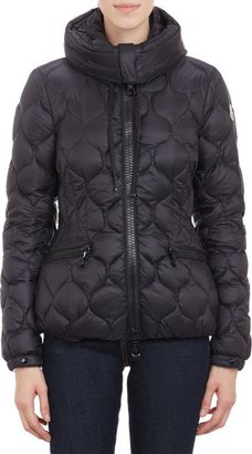 Moncler Women's Honeycomb-Pattern Quilted Hooded "Gres" Jacket-Black S