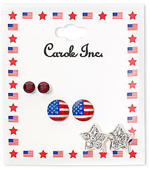 Carole Patriotic 3-pr. Stud Earring Set