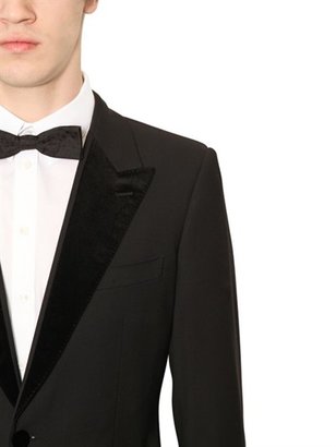 Dolce & Gabbana Wool Grain De Poudre Tuxedo Jacket