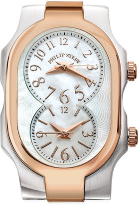 Philip Stein Teslar Small Signature Two-Tone Watch Head, Rose Gold/Stainless