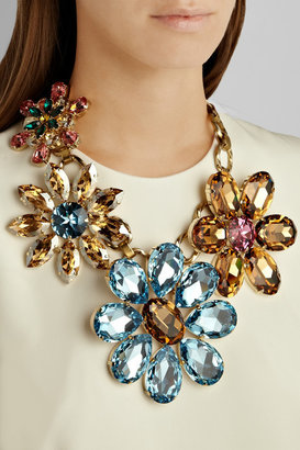 Dolce & Gabbana Fiori gold-plated Swarovski crystal necklace