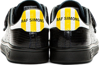 Raf Simons Black Embossed Python Adidas Edition Sneakers