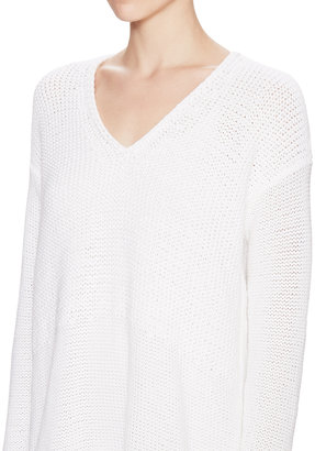 Helmut Lang Cotton Boucle V-Neck Sweater