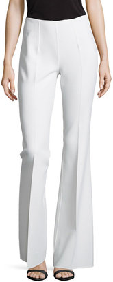 Michael Kors Side-Zip Flared Trousers, White