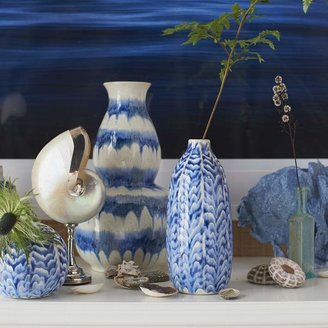 Williams-Sonoma Ceramic Herringbone Round Vase