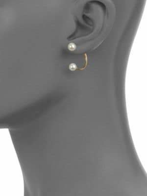 Delfina Delettrez Dual Pearl Hook Back Single Earring