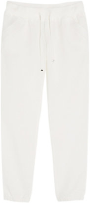 MANGO Ribbed Waistband Trousers, White