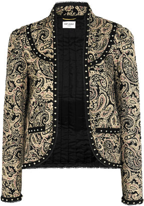 Saint Laurent Studded woven cotton jacket
