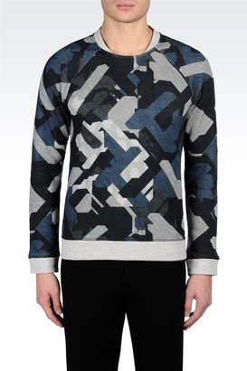 Giorgio Armani Fleece Mix Sweater With All-Over Print