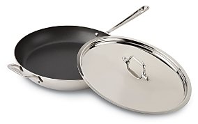 All-Clad Stainless Steel Nonstick 13 French Skillet with Loop Handle & Lid