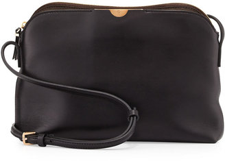 The Row Multi-Pouch Leather Crossbody Bag, Black/Dark Brown